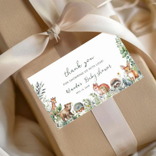 Boho Pampas Woodland Babydusche Vielen Dank Rechteckiger Aufkleber