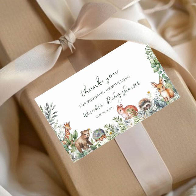 Boho Pampas Woodland Babydusche Vielen Dank Rechteckiger Aufkleber (Von Creator hochgeladen)