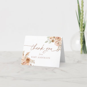 Boho-Pampasgras-Baby-Shower-Dankeschön Dankeskarte