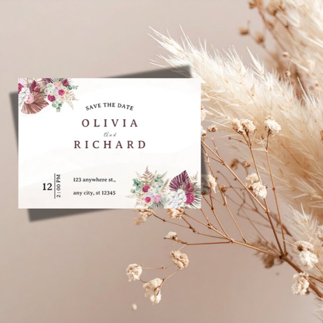 Boho-Pampasgras-Blumen-Hochzeit-Save-the-Date Save The Date (Von Creator hochgeladen)