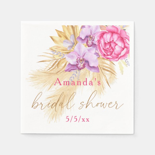 Boho-Pampasgras - Brautparty  Serviette (Vorderseite)