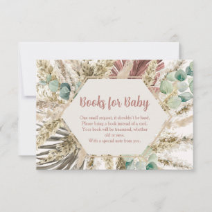 Boho-Pampasgras-Bücher für Baby-Karte   Neutral Dankeskarte