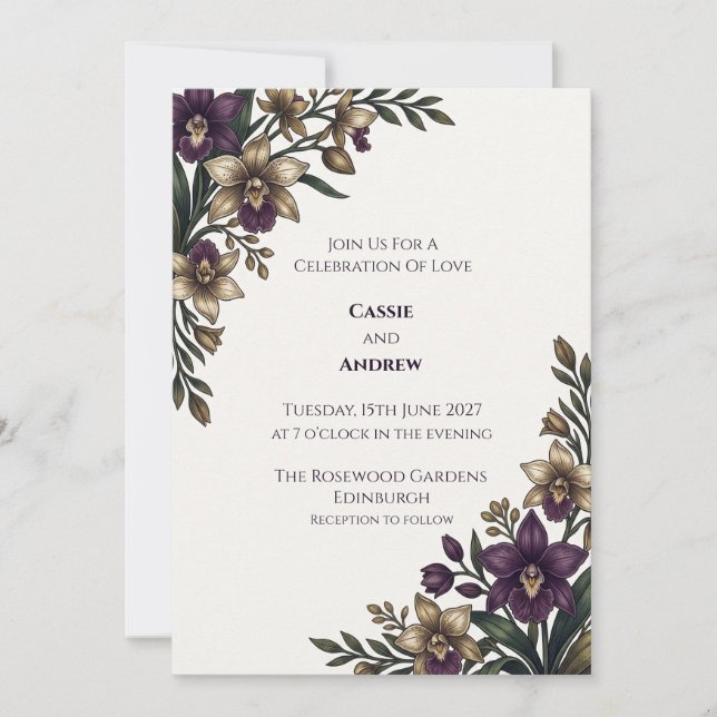 Boho-Pampasgras getrocknete Blumen-Hochzeitseinlad Einladung (Vorderseite)