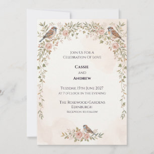 Boho-Pampasgras getrocknete Blumen-Hochzeitseinlad Einladung