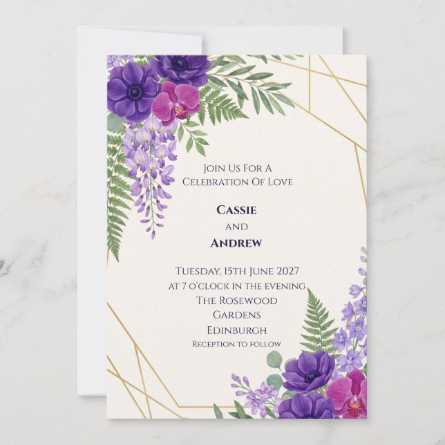 Boho-Pampasgras getrocknete Blumen-Hochzeitseinlad Einladung (Vorderseite)