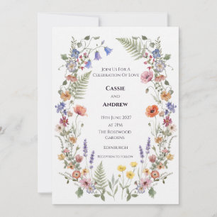 Boho-Pampasgras getrocknete Blumen-Hochzeitseinlad Einladung
