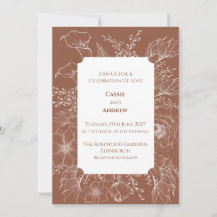 Boho-Pampasgras getrocknete Blumen-Hochzeitseinlad Einladung