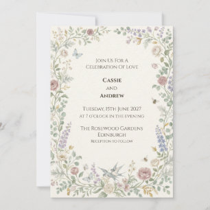 Boho-Pampasgras getrocknete Blumen-Hochzeitseinlad Einladung