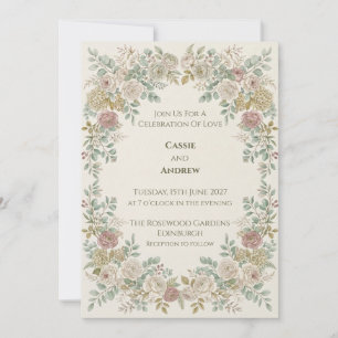 Boho-Pampasgras getrocknete Blumen-Hochzeitseinlad Einladung