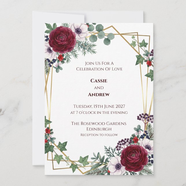 Boho-Pampasgras getrocknete Blumen-Hochzeitseinlad Einladung (Vorderseite)