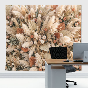 Boho-Pampasgras getrocknete Blumenhochzeitskulisse Wandteppich