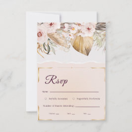 Boho-Pampasgras-getrocknete Palmwedel zerrissene P RSVP Karte