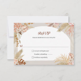 Boho-Pampasgras-Hochzeit RSVP-Antwort RSVP Karte
