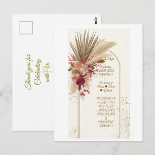 Boho-Pampasgras-Mehndi-Nacht-Einladungsvorlage Postkarte