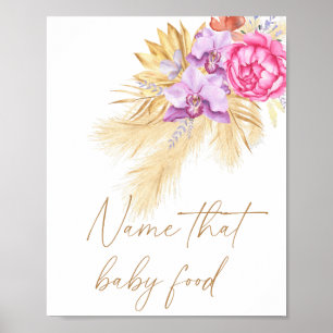 Boho-Pampasgras - Name das Babyessen Poster