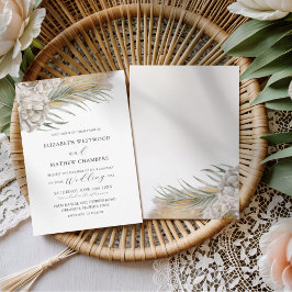 Boho-Pampasgras- & neutrale Floral-Hochzeit Einladung