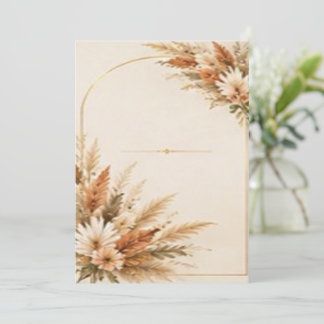 Boho-Pampasgras- und Terrakotta-Blumenbogen  Einladung