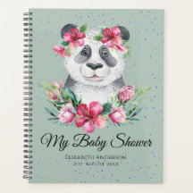 Boho Panda Bear Baby Showplaner Blume