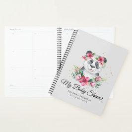 Boho Panda Bear Baby Showplaner Blume Planer