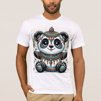 "Boho Panda Majesty - Intricate Tribal Art" T-Shirt