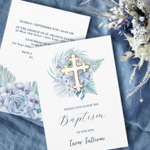 Boho Pastel Blue Bouquet Taufe