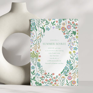 Boho Pastel Blue Wildblume Whimsy Summer Soiree Einladung