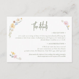 Boho Pastel Blume Elegante Kalligraphie Hochzeit Begleitkarte