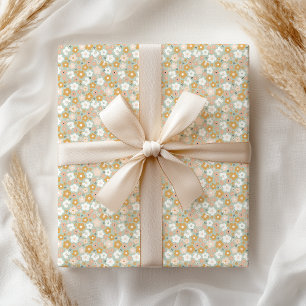 Boho Pastel Floral Girly Retro Geschenkpapier