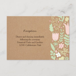 Boho Pastel Floral Wreath Rustikale Hochzeit Begleitkarte