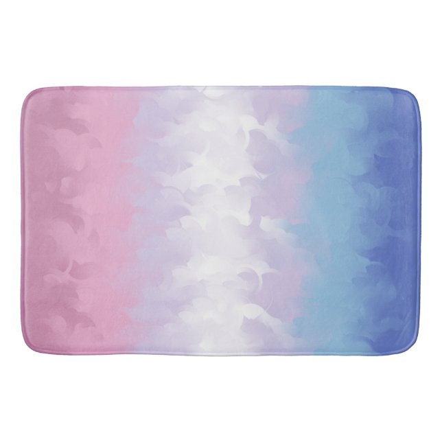 Boho Pastel Fluffy Abstrakt Bigender Pride Flag Badematte (Vorderseite)