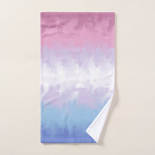 Boho Pastel Fluffy Abstrakt Bigender Pride Flag Handtuch (Handtuch)