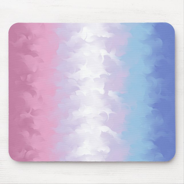 Boho Pastel Fluffy Abstrakt Bigender Pride Flag Mousepad (Vorne)
