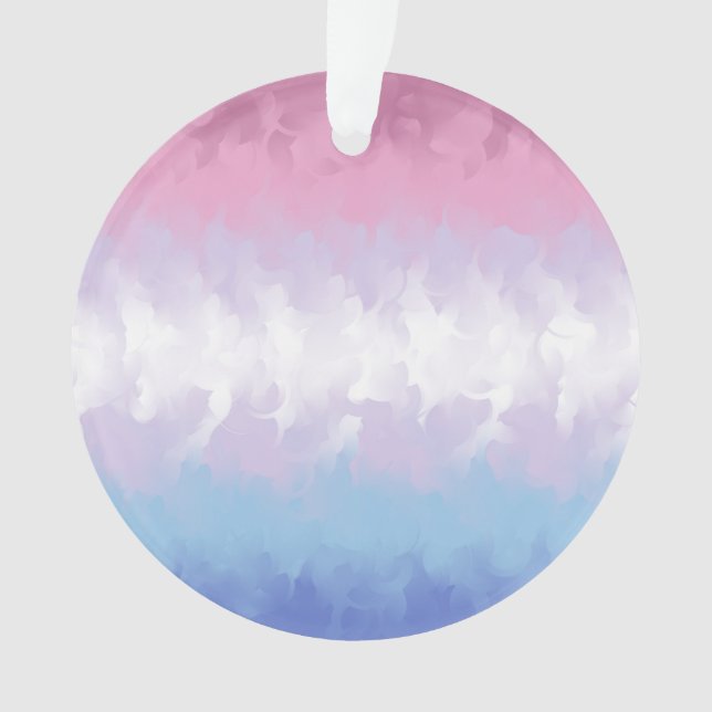Boho Pastel Fluffy Abstrakt Bigender Pride Flag Ornament (Vorderseite)