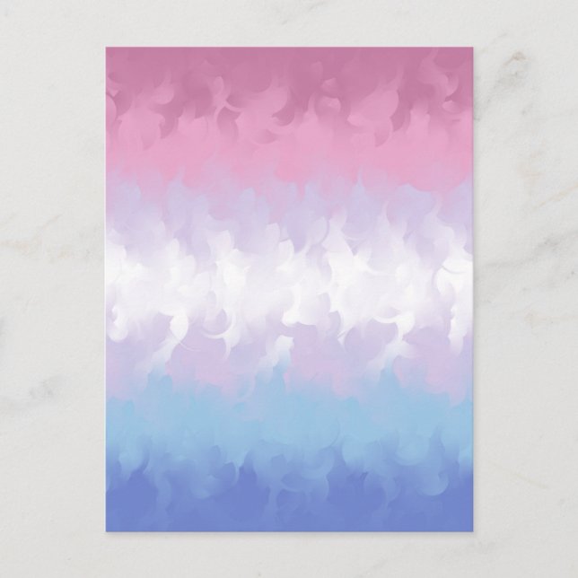 Boho Pastel Fluffy Abstrakt Bigender Pride Flag Postkarte (Vorderseite)