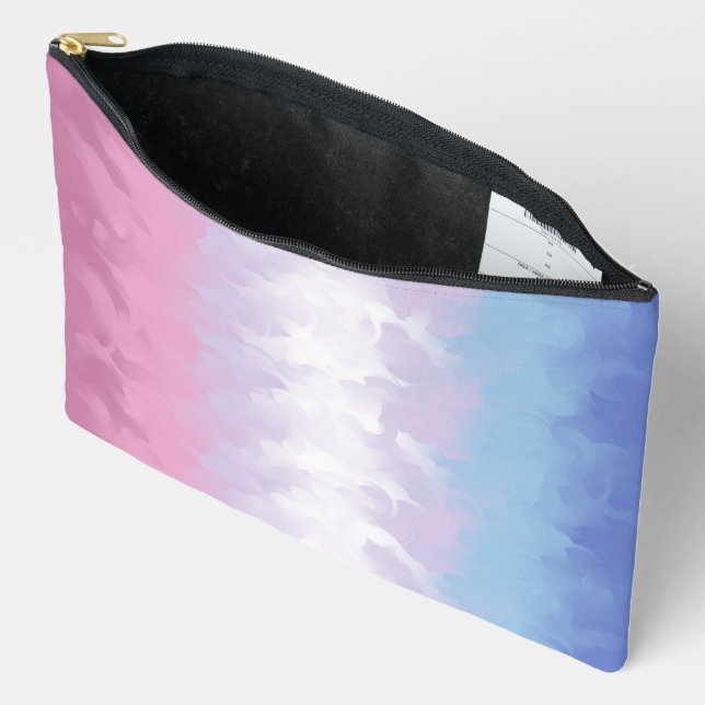 Boho Pastel Fluffy Abstrakt Bigender Pride Flag Zubehörtasche (Offen)