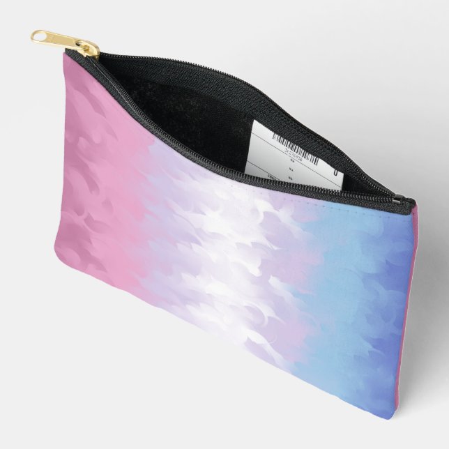 Boho Pastel Fluffy Abstrakt Bigender Pride Flag Zubehörtasche (Offen)