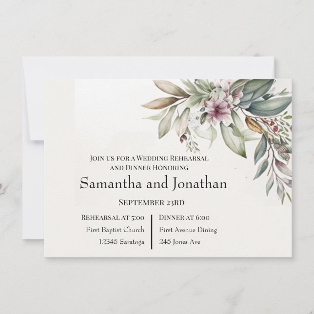 BOHO Pastel Garden Colors Wedding Probe Einladung (Vorderseite)
