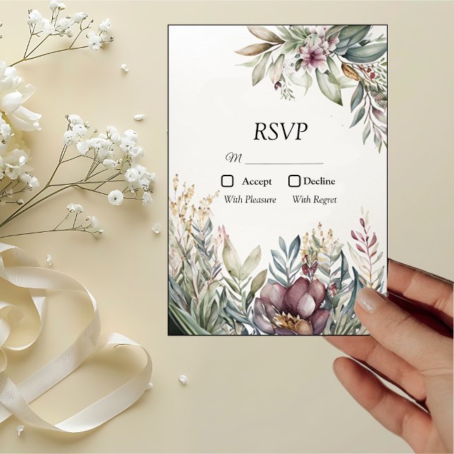 BOHO Pastel Garden Colors Wedding RSVP (Von Creator hochgeladen)