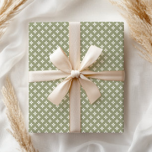 Boho Pastel Girly Modern Green Geometric Geschenkpapier