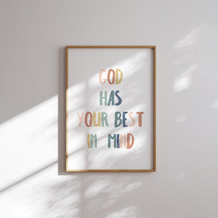 Boho Pastel God hat Ihr bestes im Kopf Poster