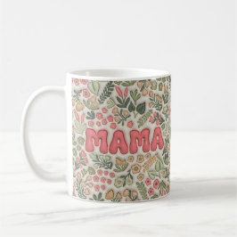 Boho Pastel Green and Pink Floral Pattern Mama Kaffeetasse