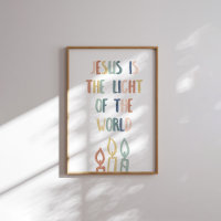 Boho pastel Jesus ist das Licht des Weltposters