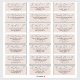 Boho Pastel Peach Wedding Guest Address Labels