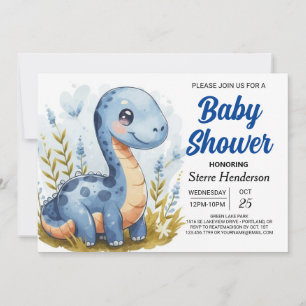 Boho Pastel Printable Dinosaur Boy Baby Dusche Einladung