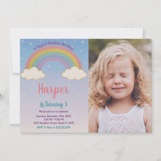 Boho Pastel Rainbow Einladung zum Geburtstag