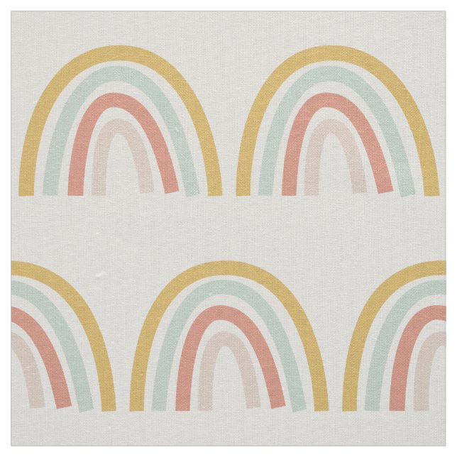 Boho Pastel Rainbow Natural Ivory Linen Fabric Stoff (Muster)