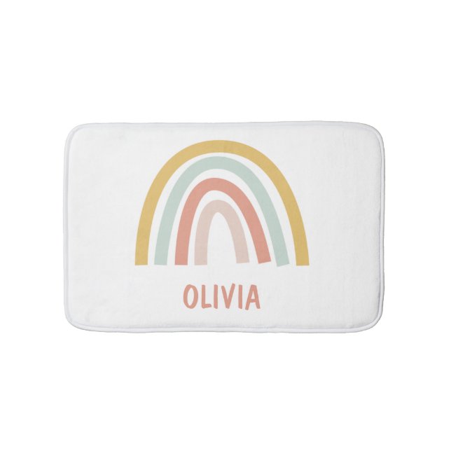 Boho Pastel Rainbow Personalisiert Badematte (Vorderseite)
