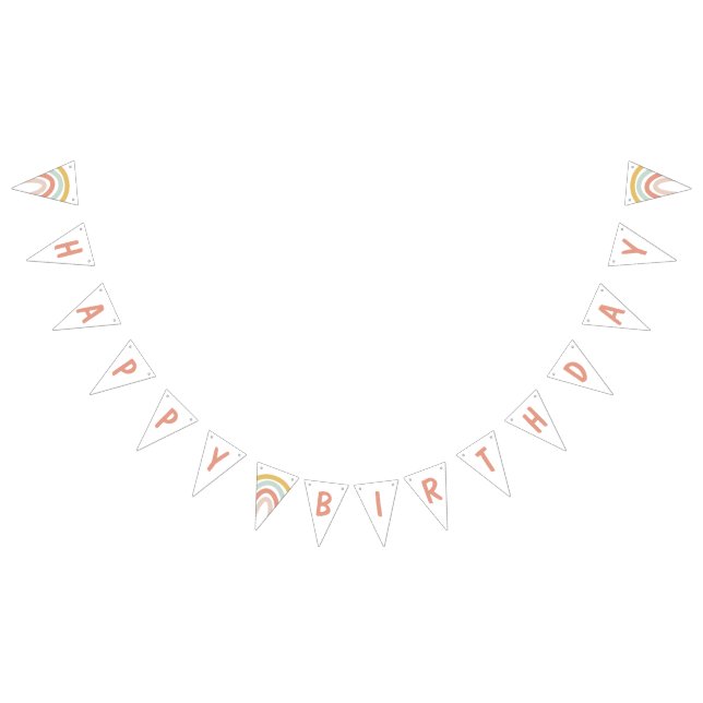 Boho Pastel Rainbow Personalisiert Wimpelkette (Alle)