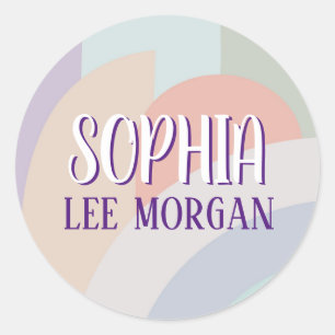 Boho Pastel Rainbow Runder Aufkleber