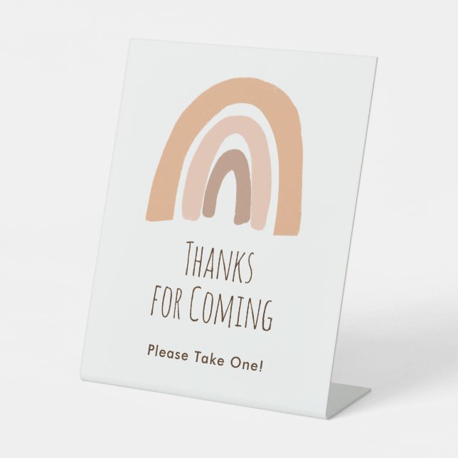 Boho Pastel Rainbow Vielen Dank für die kommende L Sockelschild (Vorderseite)